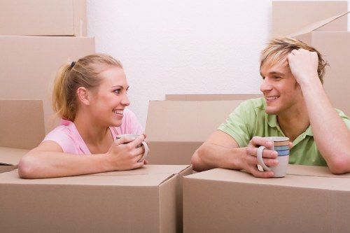 Removal van and moving boxes for a local home move in Merton