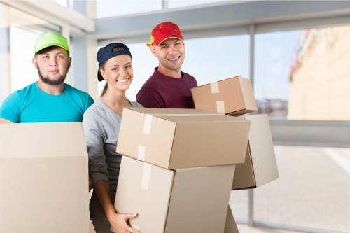 Office removals team planning a business move in Merton