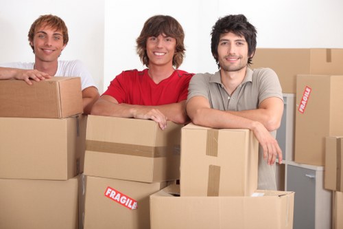 Professional packing materials and moving boxes prepared for a home move in Merton